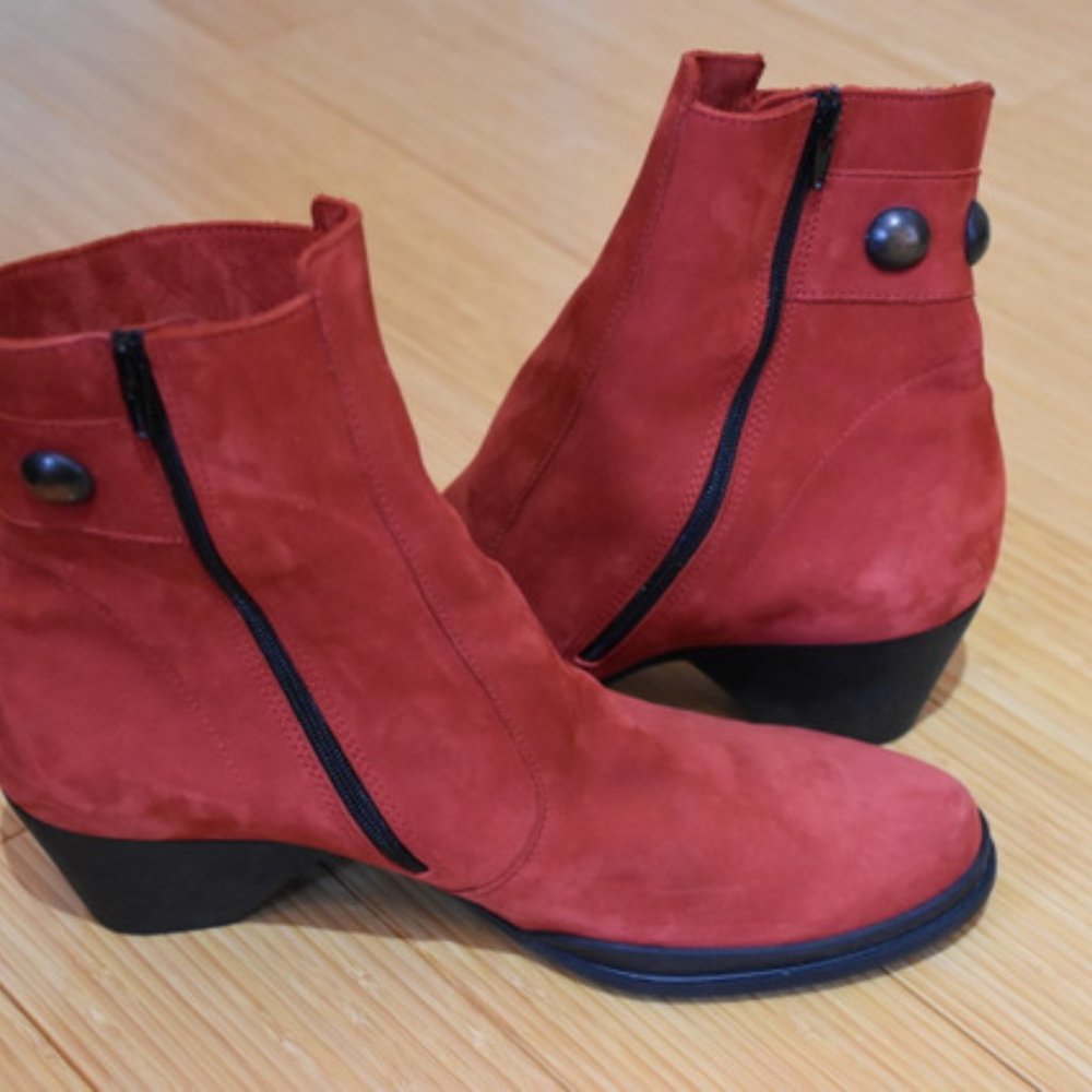 Arche Red Suede Women Ankle Boot 41 (Size 10)